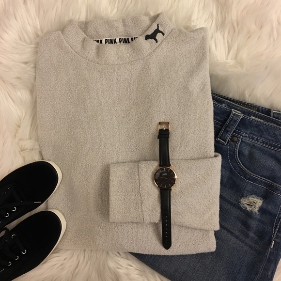 PINK Victoria's Secret Tops - Terry crew sweatshirt by PINK (oatmeal colored)!